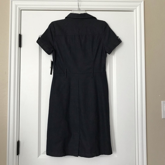 black denim utility shirt dress